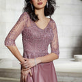 Metallic Mesh Evening Dress with Beading Morilee