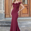 Fit and Flare Evening Gown with Organza Flowers Morilee