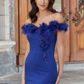 Fit and Flare Evening Gown with Organza Flowers Morilee