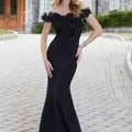 Fit and Flare Evening Gown with Organza Flowers Morilee