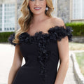 Fit and Flare Evening Gown with Organza Flowers Morilee