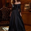 Satin and Beaded Lace Evening Gown Morilee