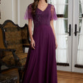 Chiffon Evening Gown with Beaded Embroidery Morilee