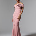Crepe Mermaid Evening Gown with Linear Beading Morilee