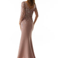 Illusion Fit and Flare Evening Gown with Beaded Metallic Embroidery Morilee