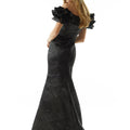 Off The Shoulder Textured Jacquard Evening Gown Morilee