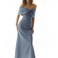 Slim A-line Evening Gown with Twist Knot Neckline Morilee