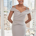 Peplum Mermaid Evening Gown with Crystal Beading Morilee