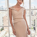 Peplum Mermaid Evening Gown with Crystal Beading Morilee