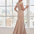 Peplum Mermaid Evening Gown with Crystal Beading Morilee