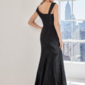 Caviar Patterned Metallic Brocade Evening Gown with Asymmetric Bodice Morilee