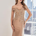 Sequin and Beaded Larissa Satin Evening Gown Morilee