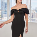 Allover Embroidered Beaded Net Evening Gown with Detachable Train Morilee