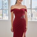 Sweetheart Draped Stretch Mesh Evening Gown Morilee