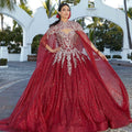 Glitter Tulle Cape with Sparkle Embroidery Madeline Gardner