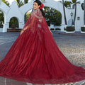 Glitter Tulle Cape with Sparkle Embroidery Madeline Gardner