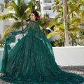 Beaded Three-Dimensional Floral Appliques Cape Madeline Gardner