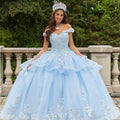 Three-Dimensional Floral Quinceañera Dress with Flounced Overskirt