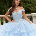 Three-Dimensional Floral Quinceañera Dress with Flounced Overskirt