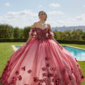 Three-Dimensional Floral Quinceañera Dress with Corset Bodice Morilee