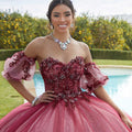 Three-Dimensional Floral Quinceañera Dress with Corset Bodice Morilee