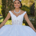 Floral Lace Quinceañera Dress with Crystal Beading Morilee