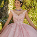 Floral Lace Quinceañera Dress with Crystal Beading Morilee