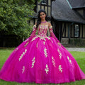 Crystal Beaded Three-Dimensional Embroidered Sparkle Tulle Quinceañera Dress Morilee