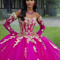 Crystal Beaded Three-Dimensional Embroidered Sparkle Tulle Quinceañera Dress Morilee