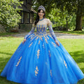 Crystal Beaded Three-Dimensional Embroidered Sparkle Tulle Quinceañera Dress Morilee