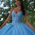 Floral Embroidered Corset Bodice Quinceañera Dress Morilee