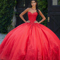 Crystal Beaded Lace on Sparkle Tulle Quinceañera Dress Morilee