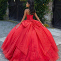 Crystal Beaded Lace on Sparkle Tulle Quinceañera Dress Morilee