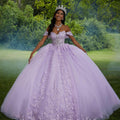 Crystal Beaded Lace Sheer Bodice Quinceañera Dress Morilee