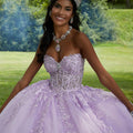 Crystal Beaded Lace Sheer Bodice Quinceañera Dress Morilee