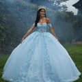 Crystal Beaded Lace Sheer Bodice Quinceañera Dress Morilee
