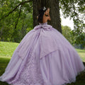 Crystal Beaded Lace Sheer Bodice Quinceañera Dress Morilee
