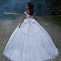 Crystal Beaded Three-Dimensional Embroidered Quinceañera Dress with Sheer Bodice Morilee