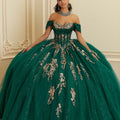 Crystal Beaded Contrasting Glitter Appliquéd Quinceañera Dress with Satin Cowl Morilee