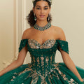 Crystal Beaded Contrasting Glitter Appliquéd Quinceañera Dress with Satin Cowl Morilee