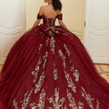 Crystal Beaded Contrasting Glitter Appliquéd Quinceañera Dress with Satin Cowl Morilee