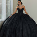 Crystal and Diamanté Beaded Quinceañera Dress with Alençon Lace Appliqués Morilee