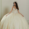 Crystal and Diamanté Beaded Quinceañera Dress with Alençon Lace Appliqués Morilee