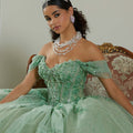 Three-Dimensional Floral Lace Quinceañera Dress on a Flounced Skirt Morilee
