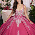 Sequin Embroidered Metallic Quinceañera Dress with Cape Morilee