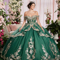 Embroidered Appliqué Sweetheart Quinceañera Dress with Sheer Sides and Fringe Sleeves Morilee