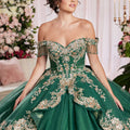 Embroidered Appliqué Sweetheart Quinceañera Dress with Sheer Sides and Fringe Sleeves Morilee