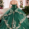 Embroidered Appliqué Sweetheart Quinceañera Dress with Sheer Sides and Fringe Sleeves Morilee