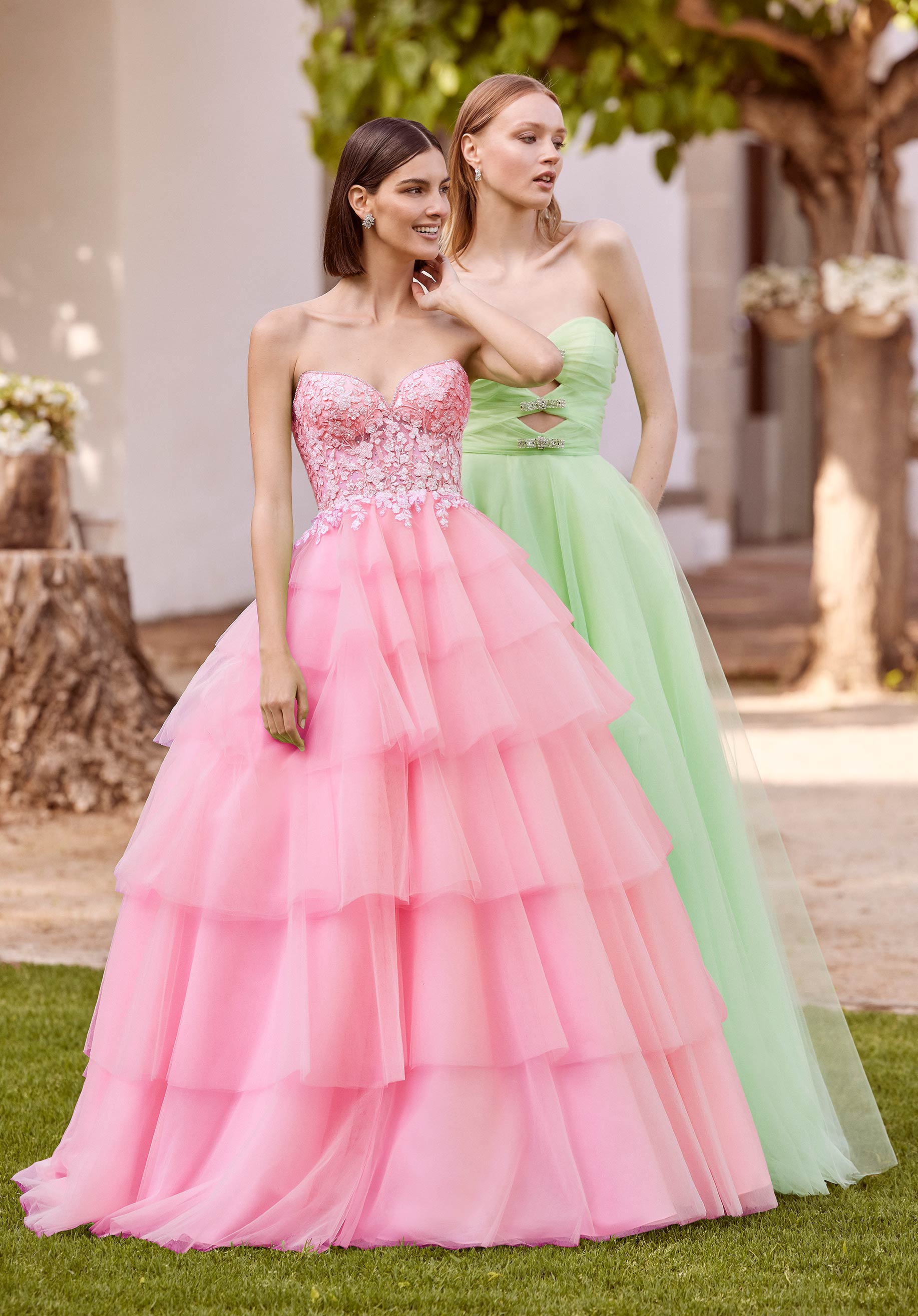 Beaded Embroidered Tiered Tulle Ball Gown Morilee