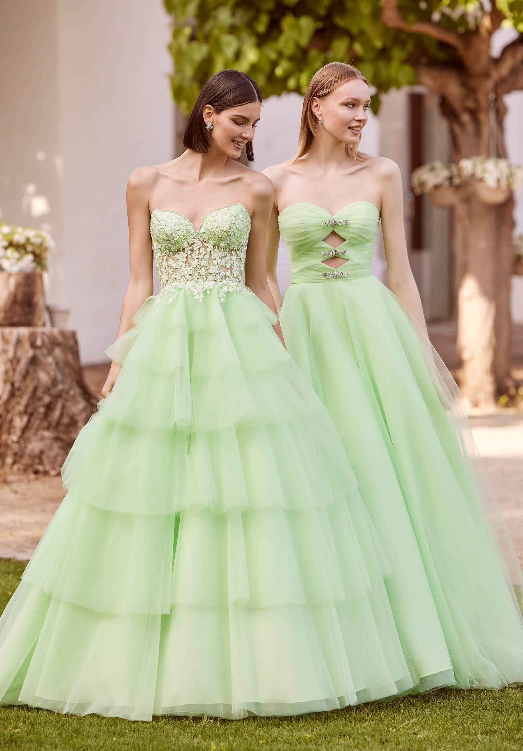 Beaded Embroidered Tiered Tulle Ball Gown Morilee